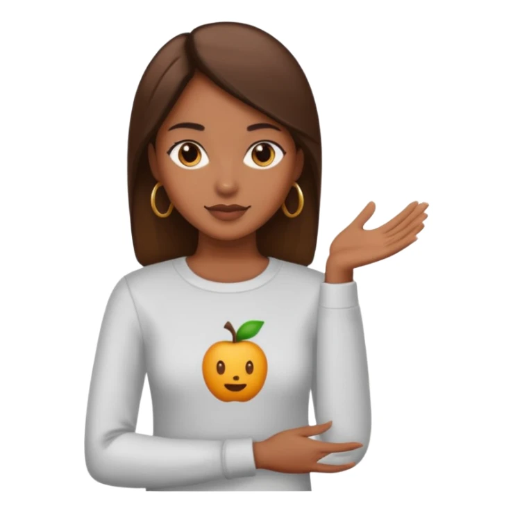 create an emoji, in color brown long sleeves, for women, no human sticker
