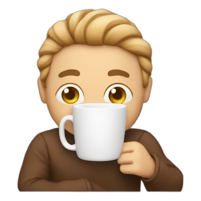 A person hugging a cup of cappuccino  sticker