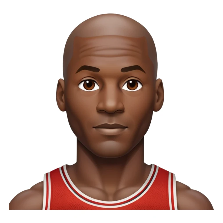 Michael Jordan with detailed facial features, upper body from waist up sticker
