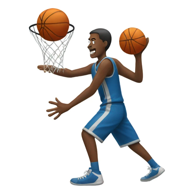 Person shooting basketball in a hoop sticker