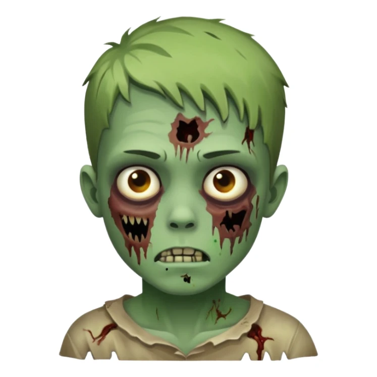 quero um emoji de um menino com pele de zumbi  sticker