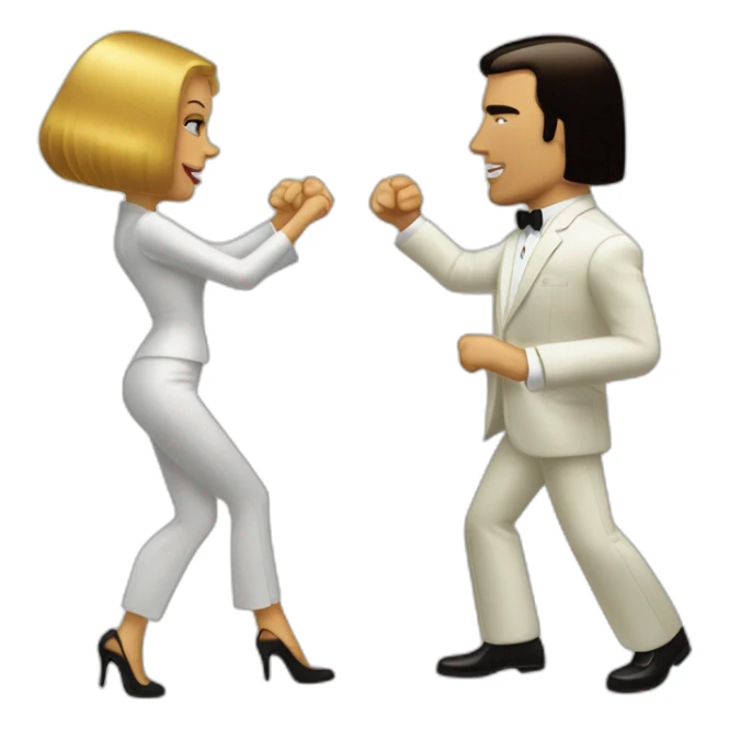 Uma Thurman and John Travolta dancing in Pulp Fiction sticker