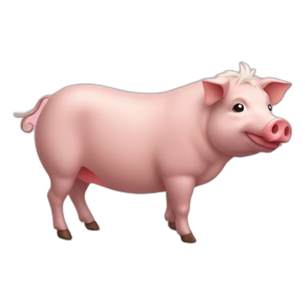 Cochon qui fait un cœur avec un cheval sticker