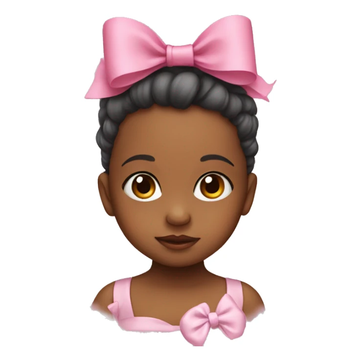 baby wearing a pink bow in her hair sticker