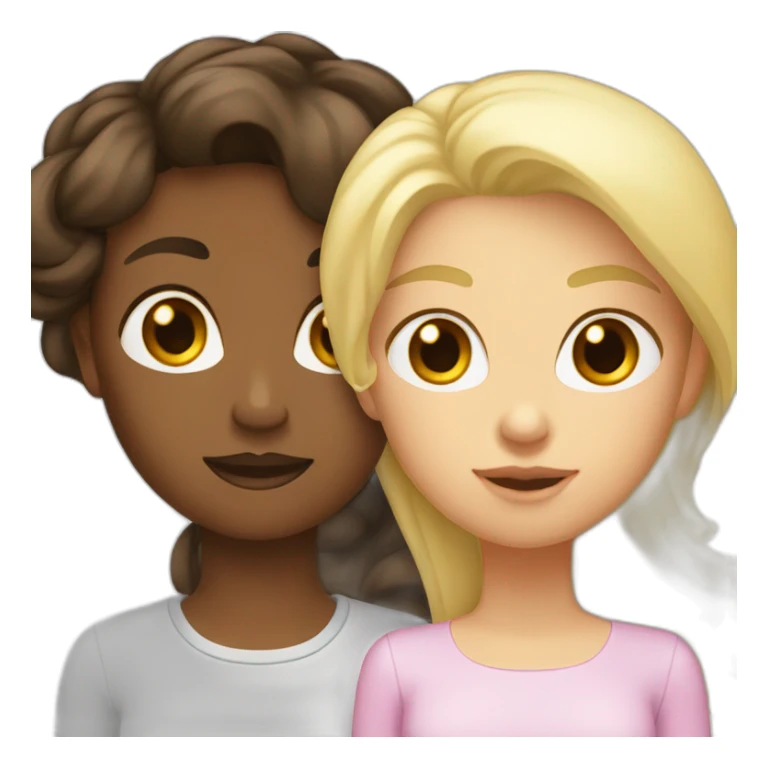 1 fille brune et 1 fille blonde sticker