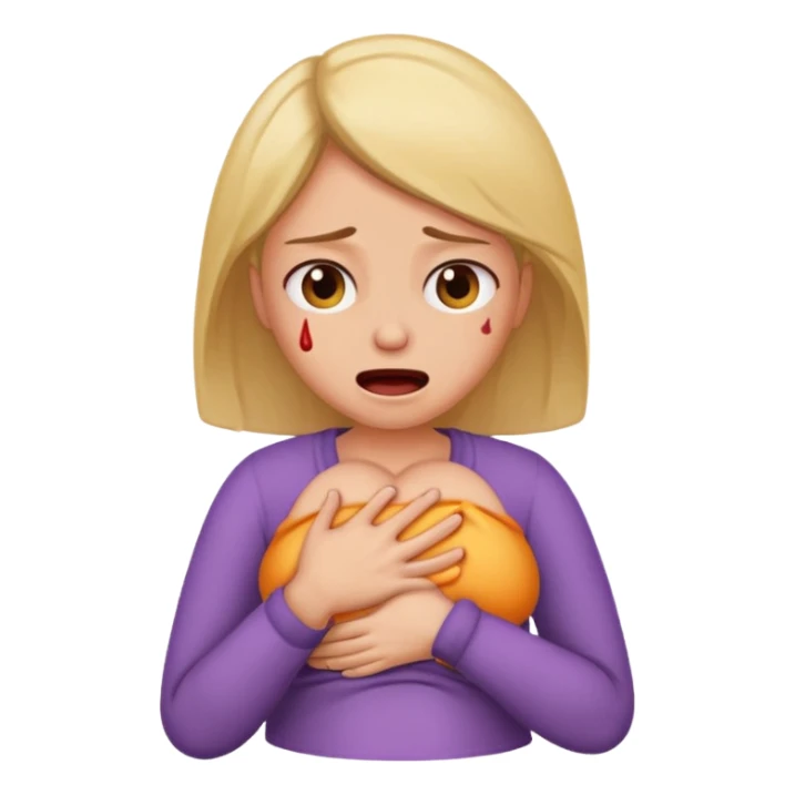 woman's stomach ache sticker