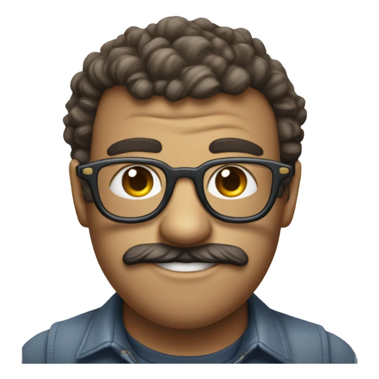 An ugly emoji with big ibrows and two rabbit teeth’s and nerd glasses  sticker