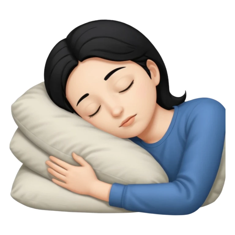 sleeping person With hair black sticker