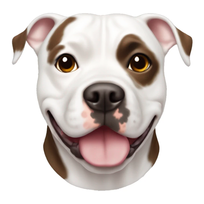 White staffordshire bull terriër with brown spot on right eye sticker