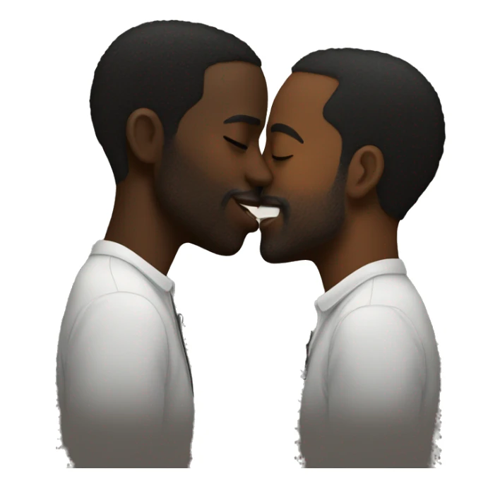 Black man kissing black man sticker
