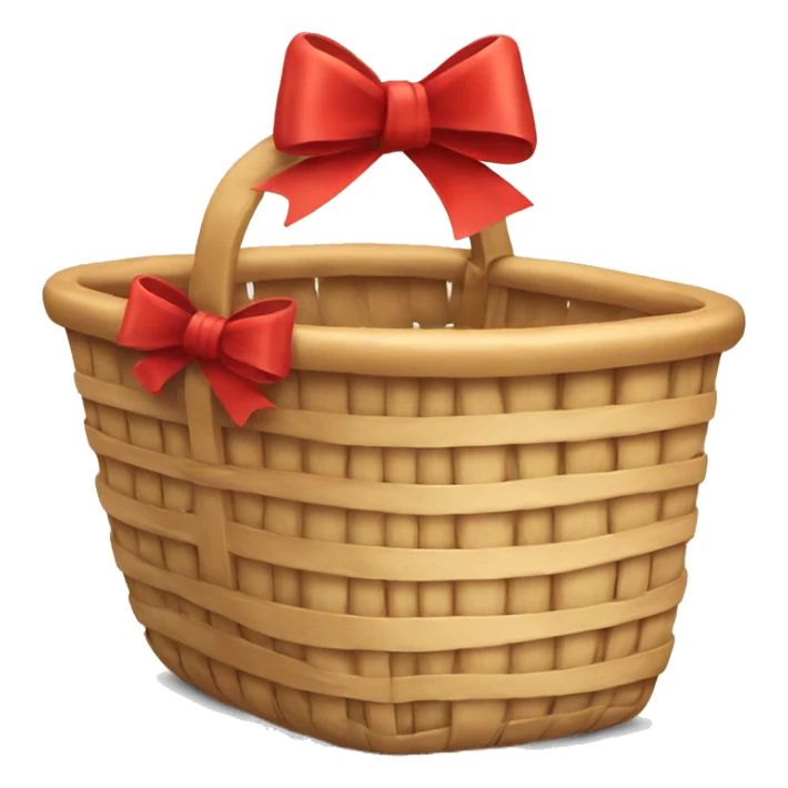 Basket with red bow on top  sticker