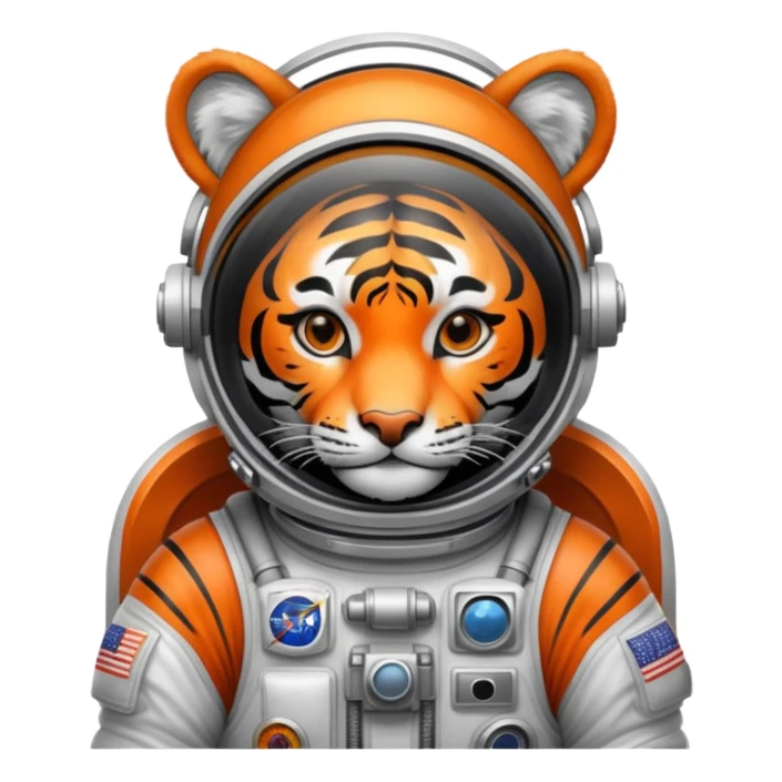 Tiger astronaut with spacesuit and helmet sticker