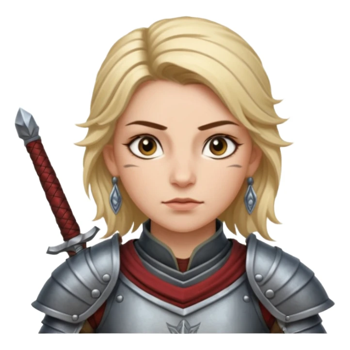 ESO female breton warrior with lashes and earrings sticker