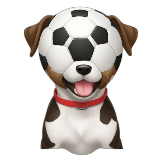 Ballon de foot sur chien sticker