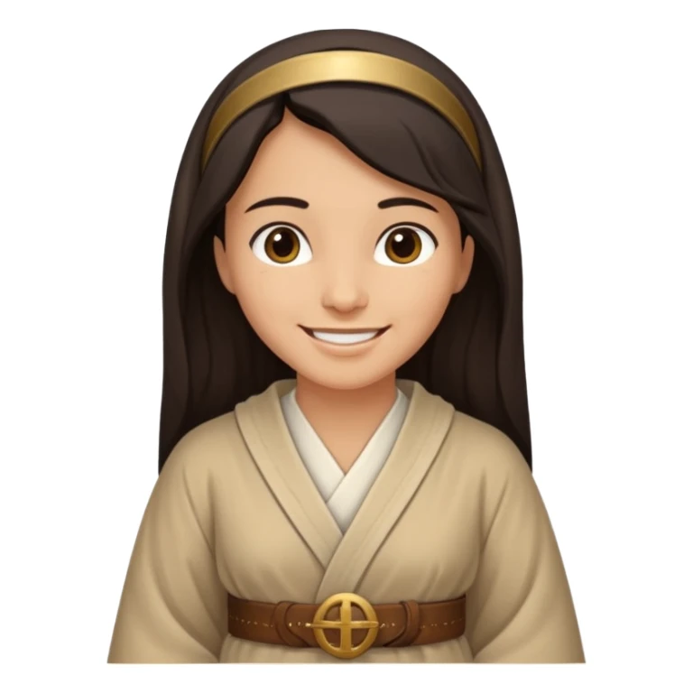 Jerusalem innkeeper in historical attire, robe, belt, hair uncovered, no headscarf or religious symbols sticker