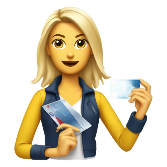 Blonde Ralph lauren women cutting credit card in half  sticker