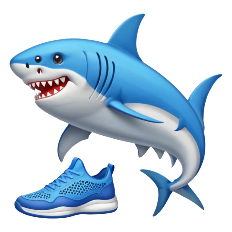 Tiburón con zapatos tenis azules  sticker