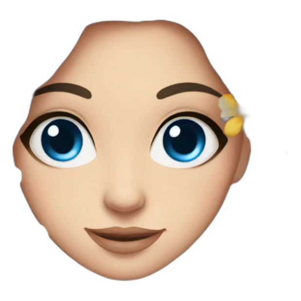 blue-eyed fair-skinned brunette with flowers sticker