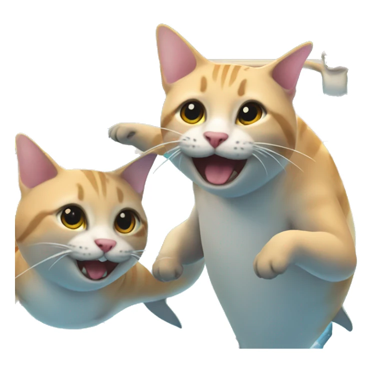 Gay sharks doing synchronised swimming with cats as judges sticker