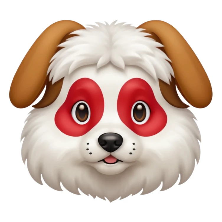 Dog with white fur floppy ears brown fur around ears  sticker