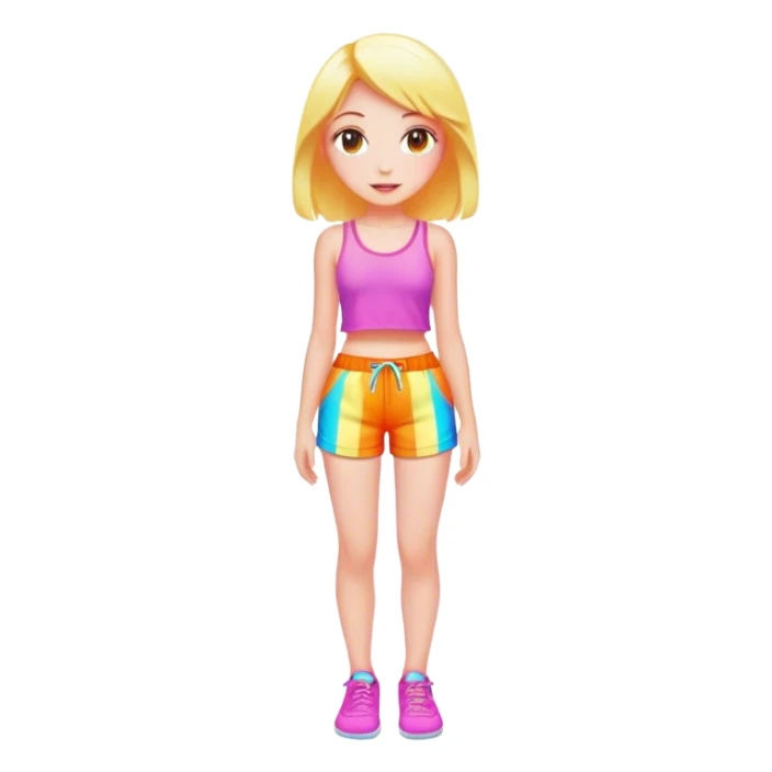 glowing girl in colorful shorts sticker
