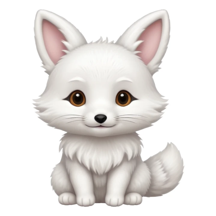 Baby white fox with bunny as friends sticker