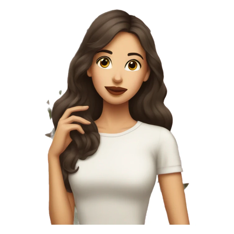 brunette beautiful girl smells  peonies sticker