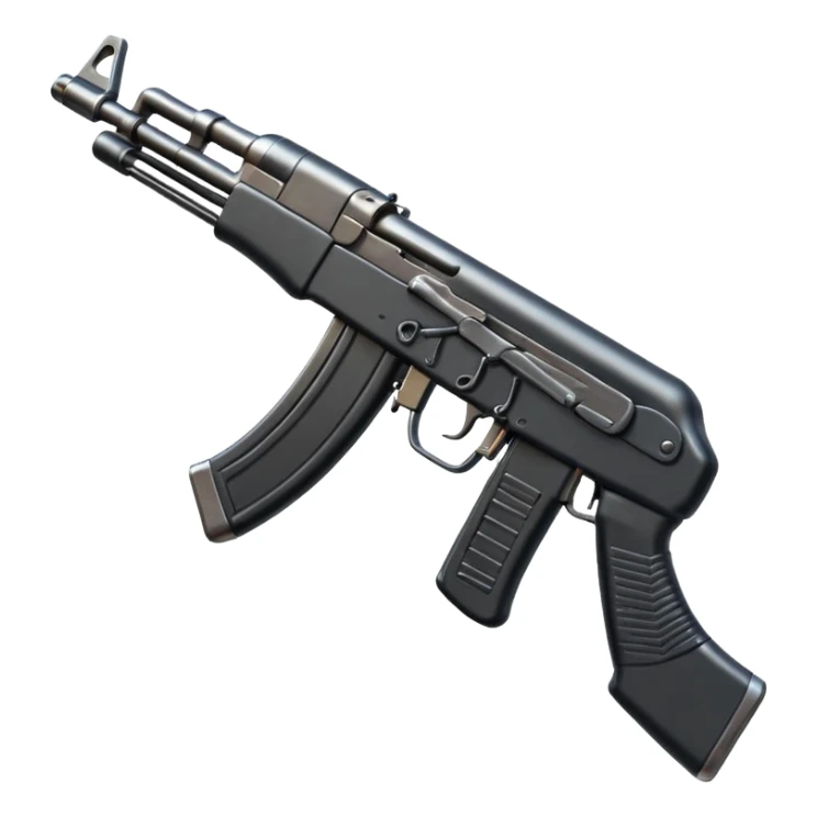 Ak 47 gun emoji in realestic and tilt it with some angle sticker
