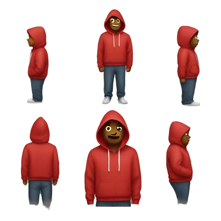 emoji with a red hoodie sticker