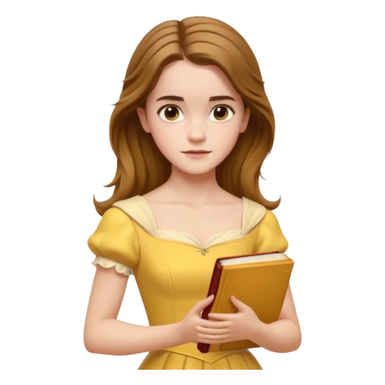 emma watson long hair as belle Cinematic Realistic sticker