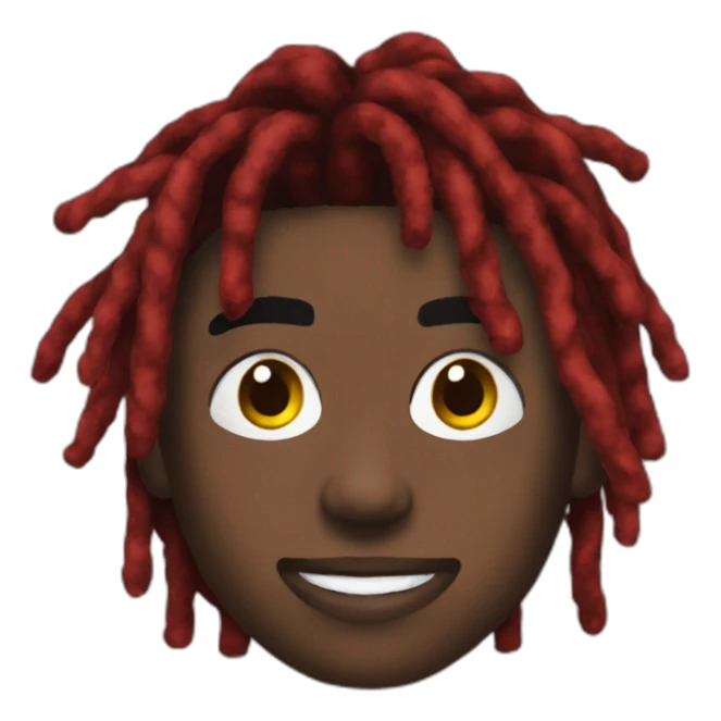 Playboi carti with red and black colored dreads sticker