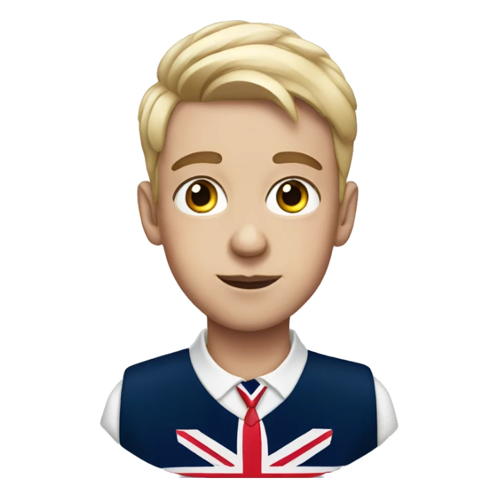 British boy wearing British makeup with fake lashes  sticker