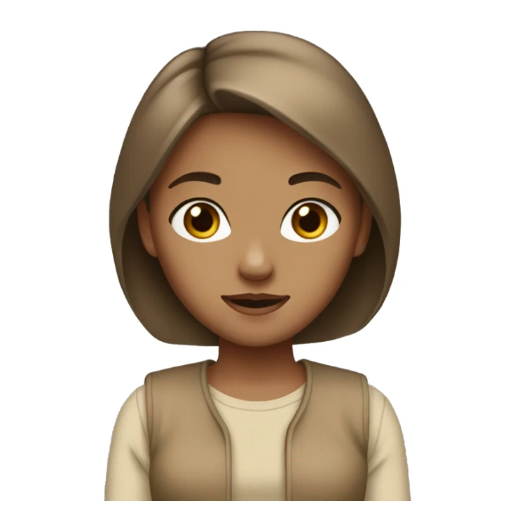 Girl brown hair wearin beige binnie sticker