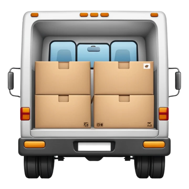 emoji of delivery truck with empty cargo area sticker