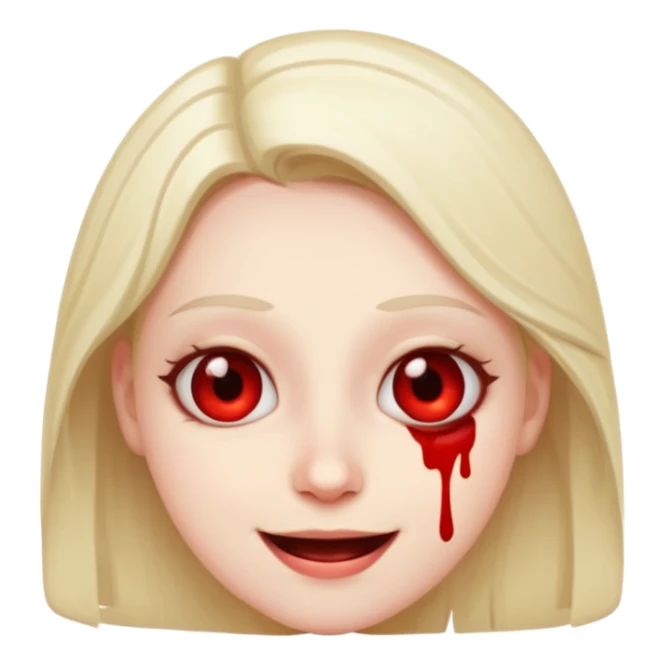 Nervous face smiling with wide blood shot eyes sticker