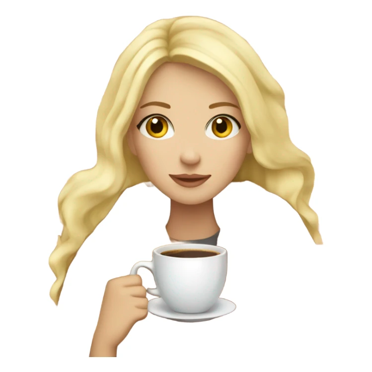 Blonde girl autumn with blanket and coffee sticker