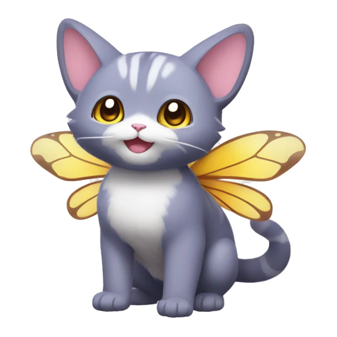 Kawaii Butterfly-Cat-Pokémon-Fakémon Full Body sticker