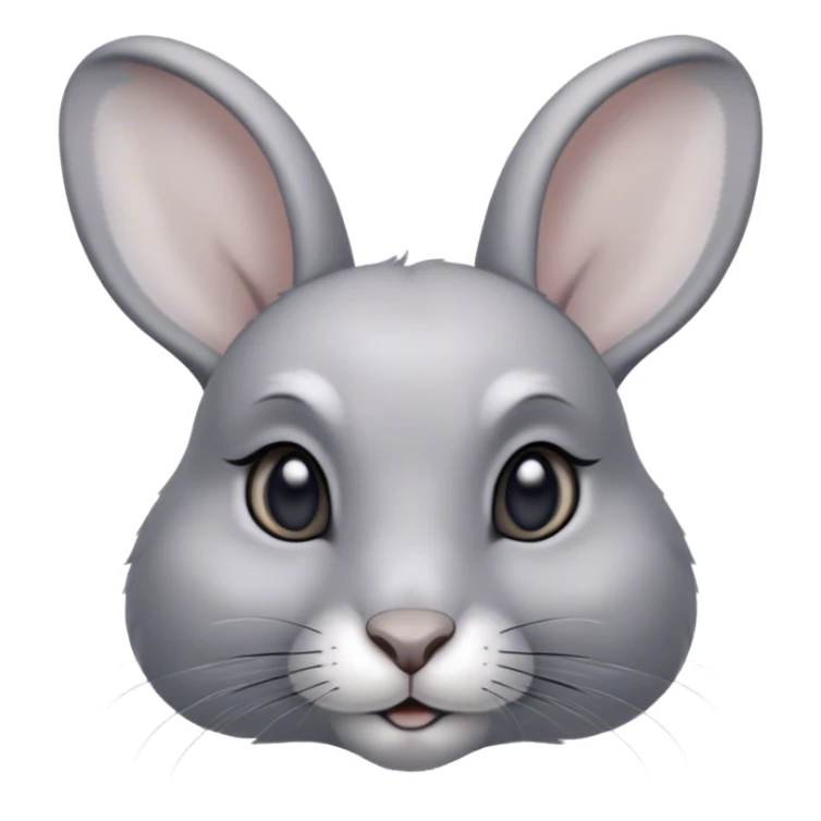 Cinematic Noble Grey Rabbit Portrait Emoji, Poised and regal, with a compact, graceful build and a smooth, elegant grey fur, long, delicate ears and deep-set soulful grey eyes, Simplified yet sharp and sophisticated features, highly detailed, glowing with a soft, dignified glow, high shine, intelligent and serene, stylized with an air of refined subtlety, focused and attentive, soft glowing outline, capturing the essence of a watchful and confident companion, so majestic it feels as though it could hop out of the screen with effortless authority! sticker