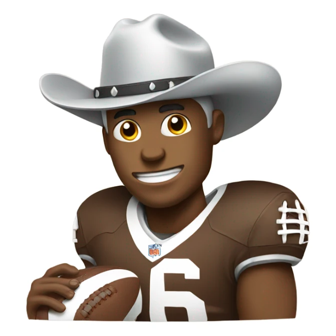 Football with cowboy hat sticker