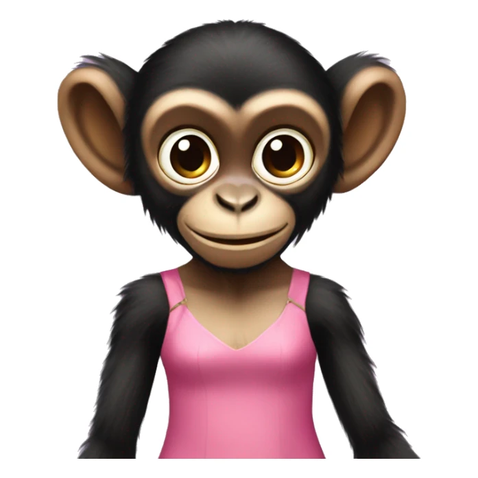 spider monkey wearing a pink dress  sticker