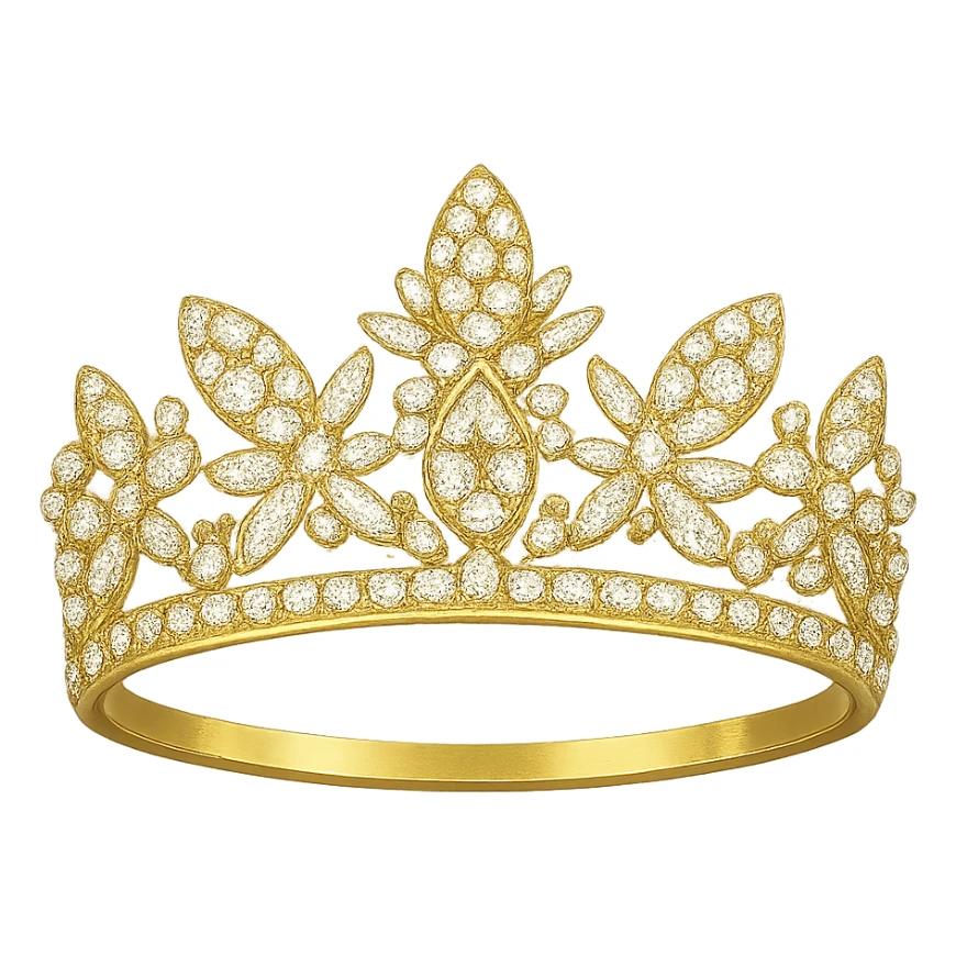 butterfly crown with a lemon yellow base, no butterflies, just sparkling gems sticker