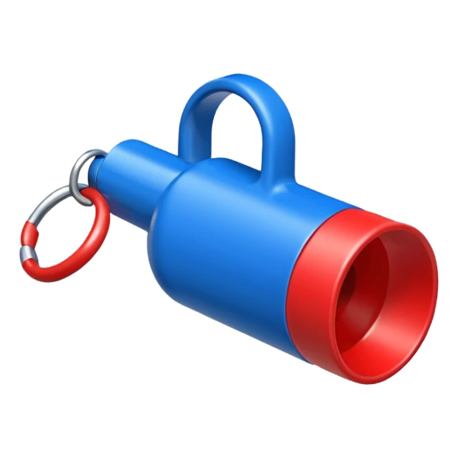 whistle in blue (#00A3E0) and red (#F9423A)  sticker