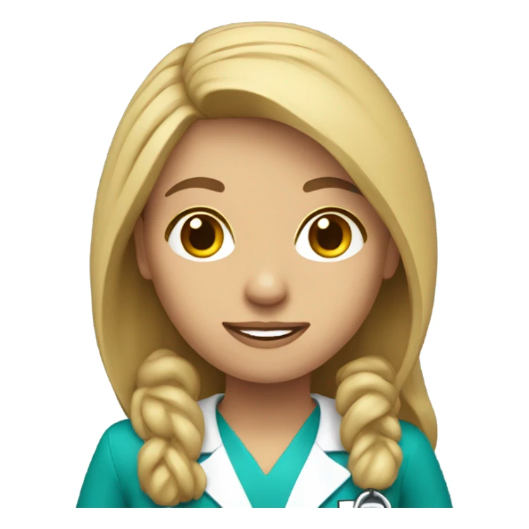 teacher nurse with long dark blonde hair sticker