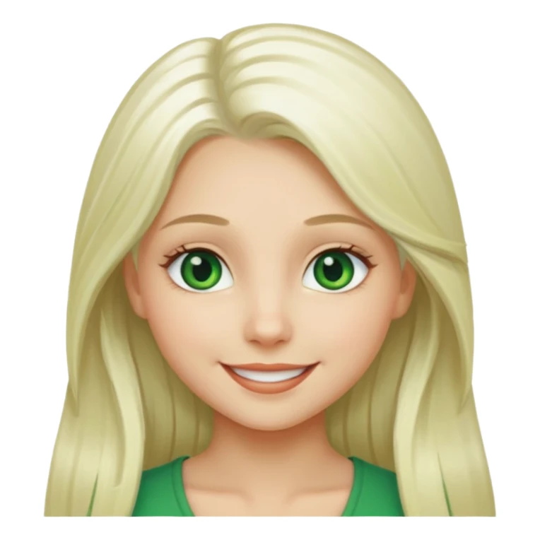 Long platinum blonde hair girl with green eyes  sticker