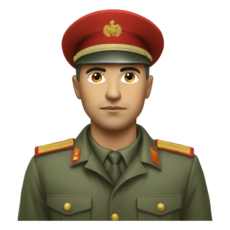 realistic ussr soldier serious with military takes sticker