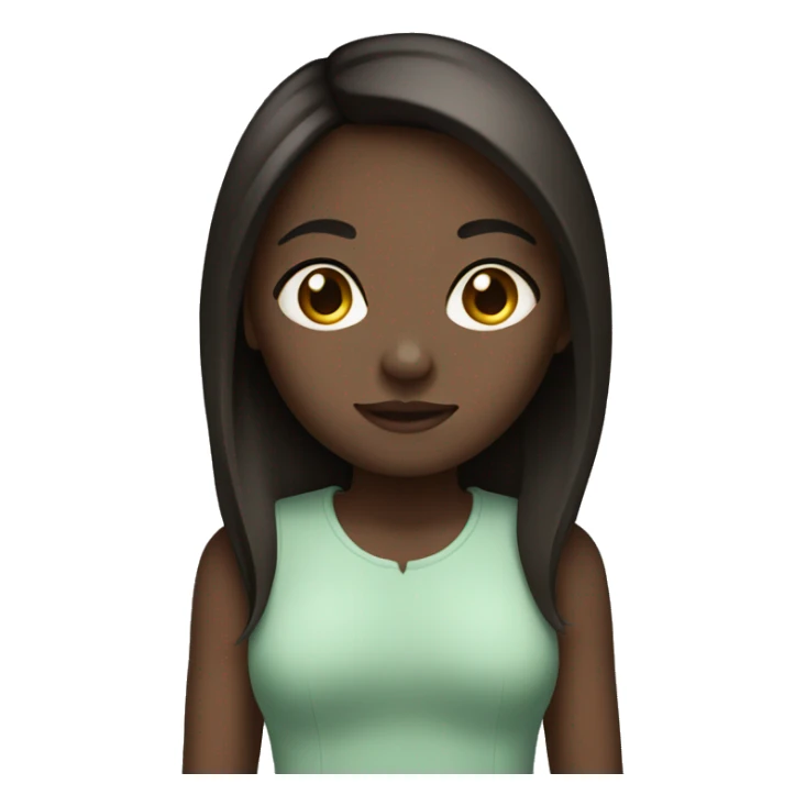 girl with dark skin, straight hair sticker