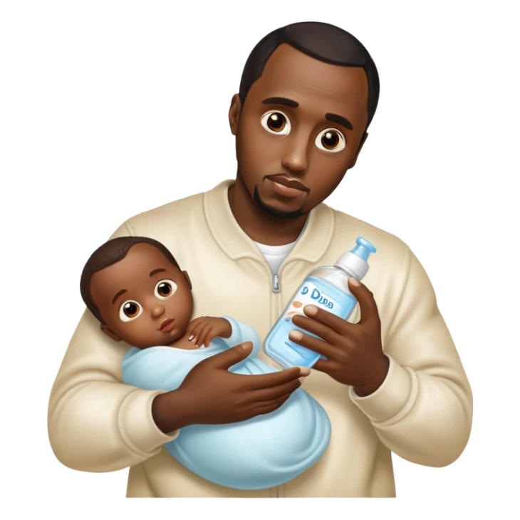 P diddy holding baby oil  sticker