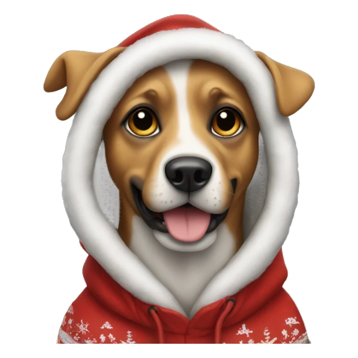 Dog in christmas hoodie sticker