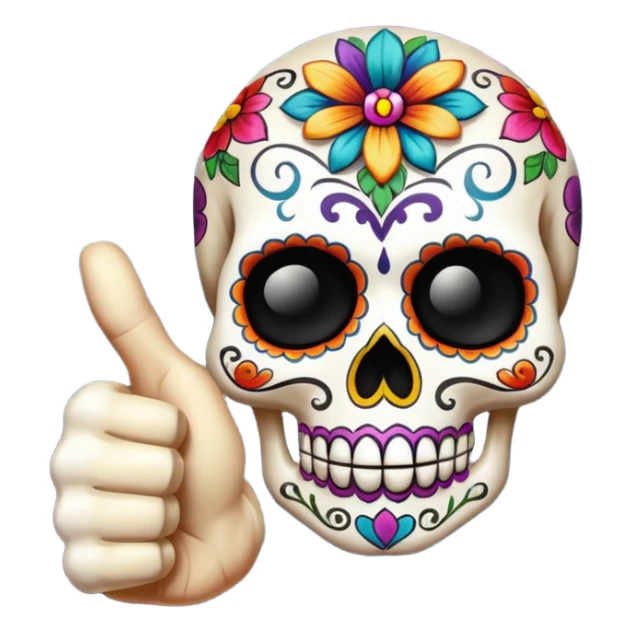 Pulgar arriba día de muertos sticker