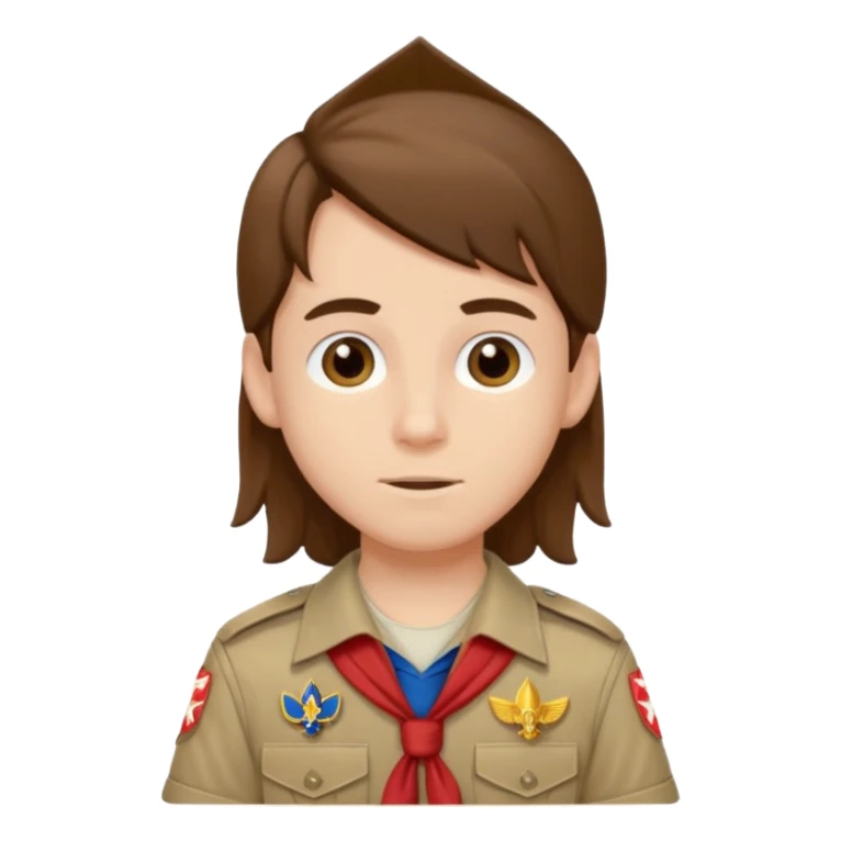 scout boy long hair sticker